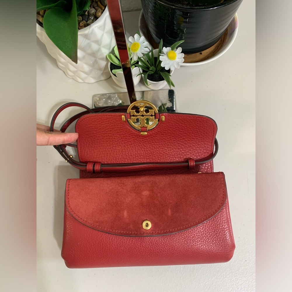 💕👜 TORY BURCH Crossbody Red Leather Bag - Picture 9 of 14